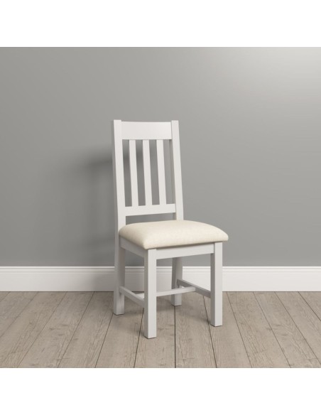 Windsor Slatted Dining Chair - Ivory/Oat Fabric