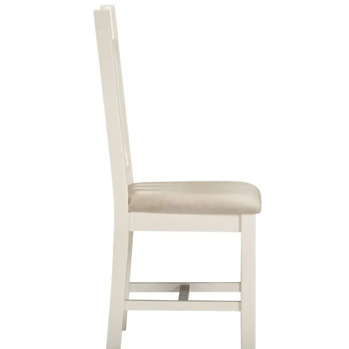 Windsor Slatted Dining Chair - Ivory/Oat Fabric