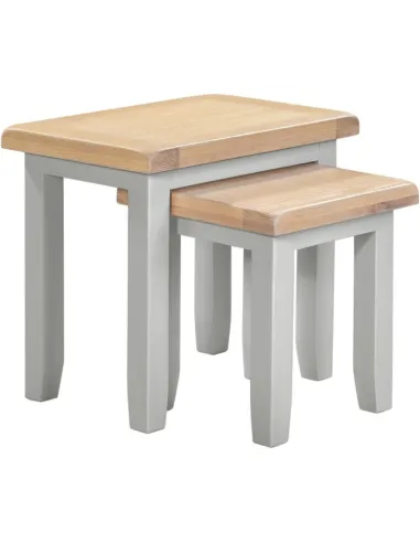 Windsor Nest Of 2 Tables - Pebble Grey/Oak