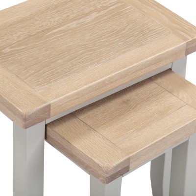 Windsor Nest Of 2 Tables - Pebble Grey/Oak