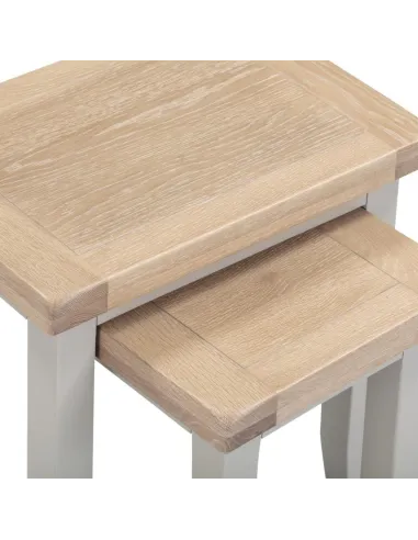 Windsor Nest Of 2 Tables - Pebble Grey/Oak