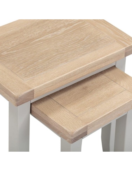 Windsor Nest Of 2 Tables - Pebble Grey/Oak