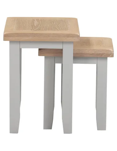 Windsor Nest Of 2 Tables - Pebble Grey/Oak