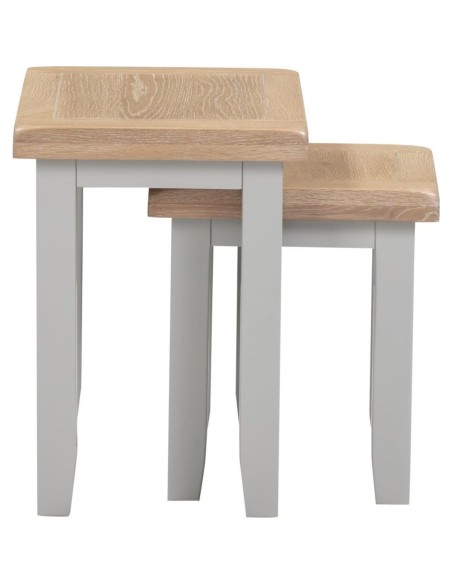 Windsor Nest Of 2 Tables - Pebble Grey/Oak