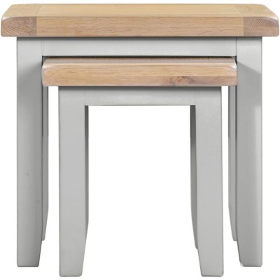 Windsor Nest Of 2 Tables - Pebble Grey/Oak