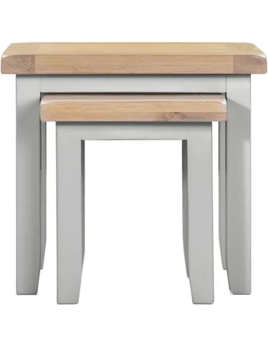 Windsor Nest Of 2 Tables - Pebble Grey/Oak