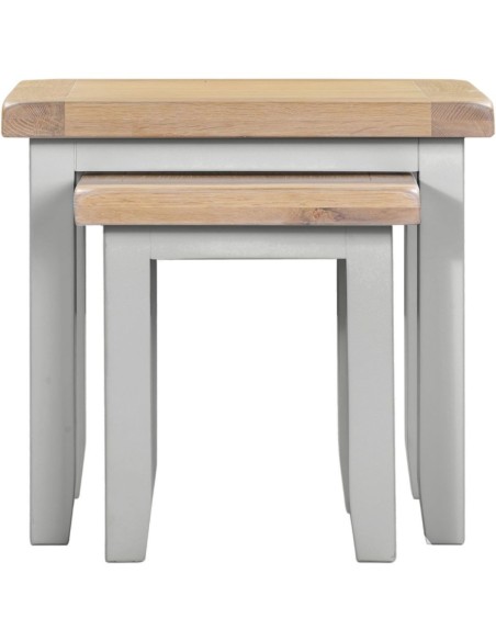 Windsor Nest Of 2 Tables - Pebble Grey/Oak