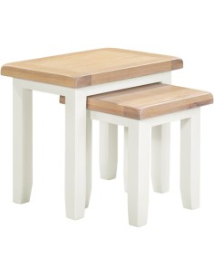 Windsor Nest Of 2 Tables - Ivory/Oak 2