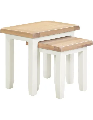 Windsor Nest Of 2 Tables - Ivory/Oak