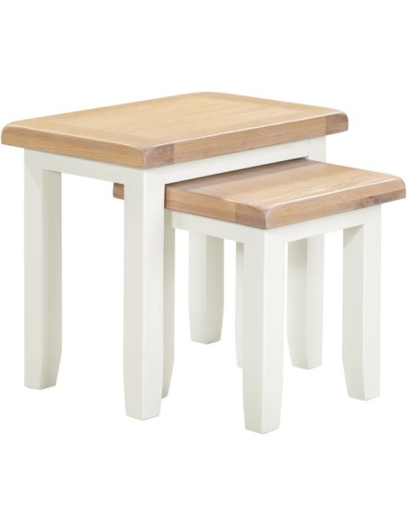 Windsor Nest Of 2 Tables - Ivory/Oak