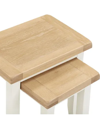 Windsor Nest Of 2 Tables - Ivory/Oak