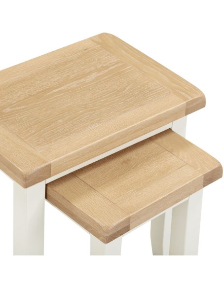 Windsor Nest Of 2 Tables - Ivory/Oak