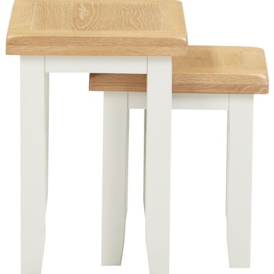 Windsor Nest Of 2 Tables - Ivory/Oak