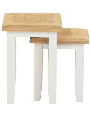 Windsor Nest Of 2 Tables - Ivory/Oak