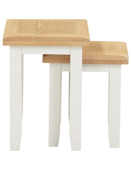 Windsor Nest Of 2 Tables - Ivory/Oak