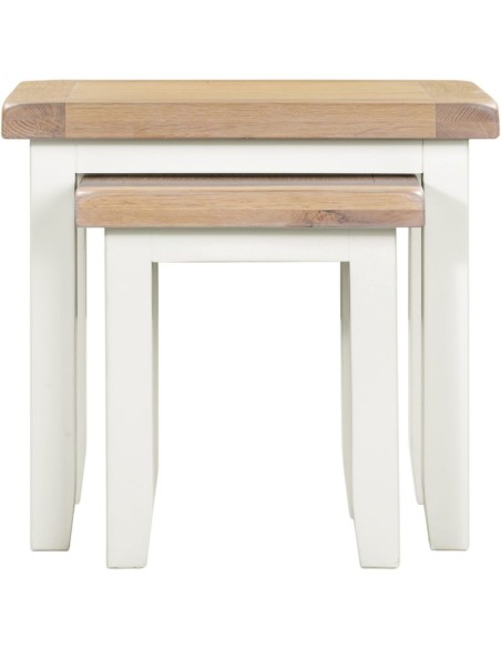Windsor Nest Of 2 Tables - Ivory/Oak