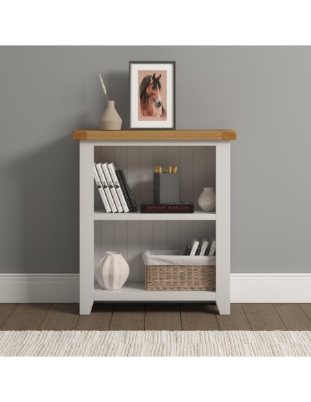 Windsor Low Bookcase - Ivory/Oak