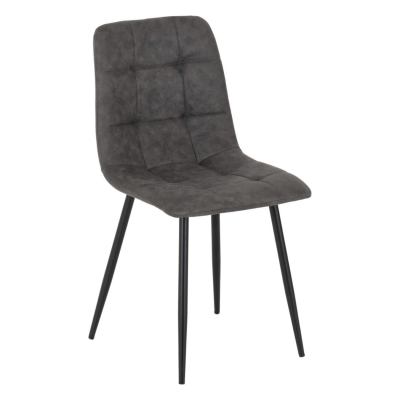 Fenton Dining Chair - Dark Grey Suede Fabric