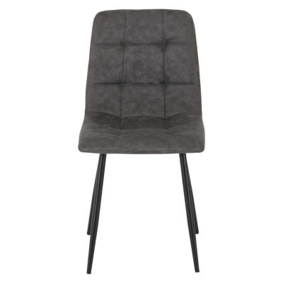 Fenton Dining Chair - Dark Grey Suede Fabric