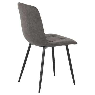 Fenton Dining Chair - Dark Grey Suede Fabric