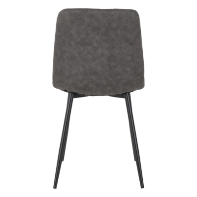 Fenton Dining Chair - Dark Grey Suede Fabric
