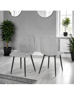 Fenton Dining Chair - Light Grey Fabric