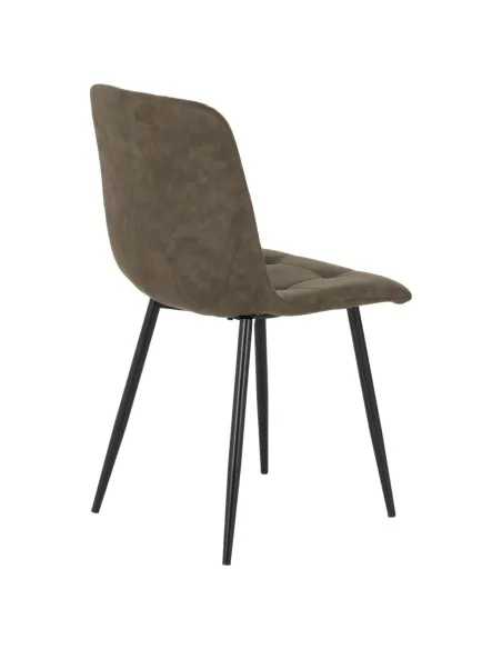Fenton Dining Chair - Olive Green Suede Fabric