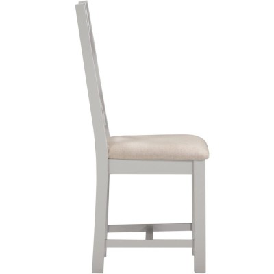 Windsor Cross Back Dining Chair - Pebble Grey/Oat Fabric