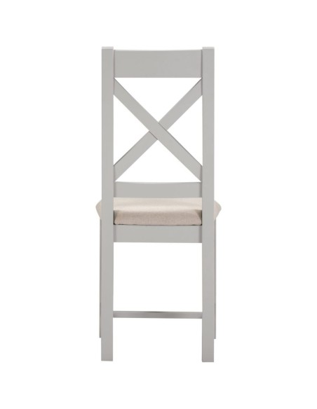 Windsor Cross Back Dining Chair - Pebble Grey/Oat Fabric