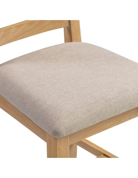 Windsor Cross Back Dining Chair - Natural Oak/Oat Fabric