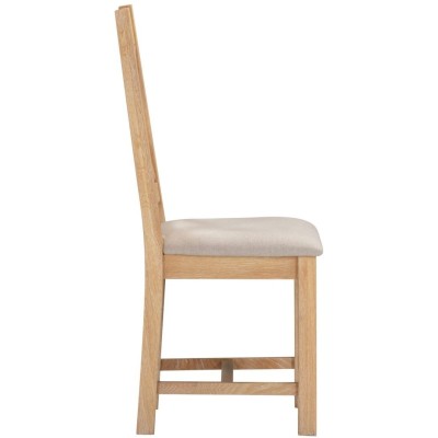 Windsor Cross Back Dining Chair - Natural Oak/Oat Fabric