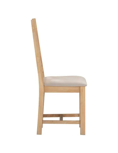 Windsor Cross Back Dining Chair - Natural Oak/Oat Fabric