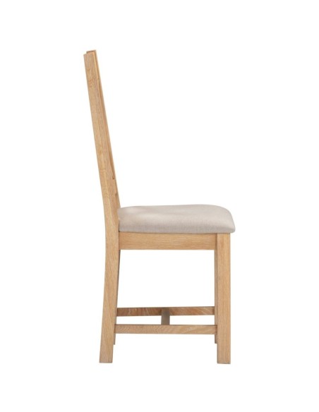 Windsor Cross Back Dining Chair - Natural Oak/Oat Fabric