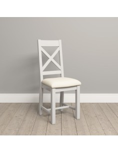 Windsor Cross Back Dining Chair - Ivory/Oat Fabric