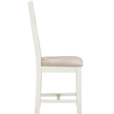Windsor Cross Back Dining Chair - Ivory/Oat Fabric