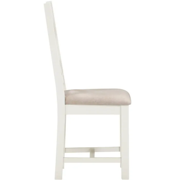 Windsor Cross Back Dining Chair - Ivory/Oat Fabric