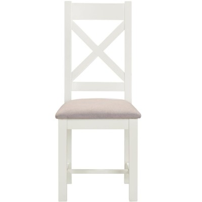 Windsor Cross Back Dining Chair - Ivory/Oat Fabric
