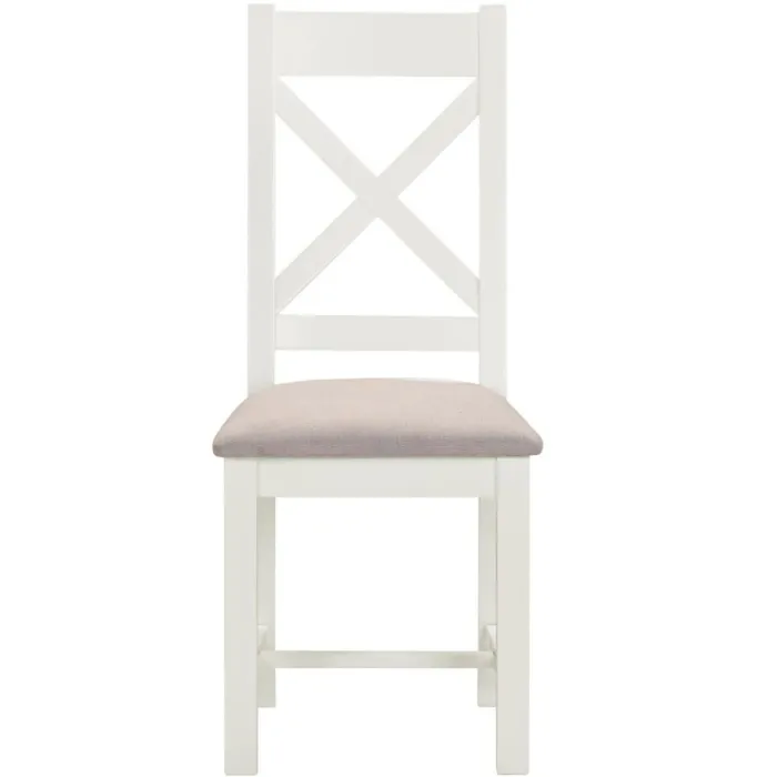 Windsor Cross Back Dining Chair - Ivory/Oat Fabric