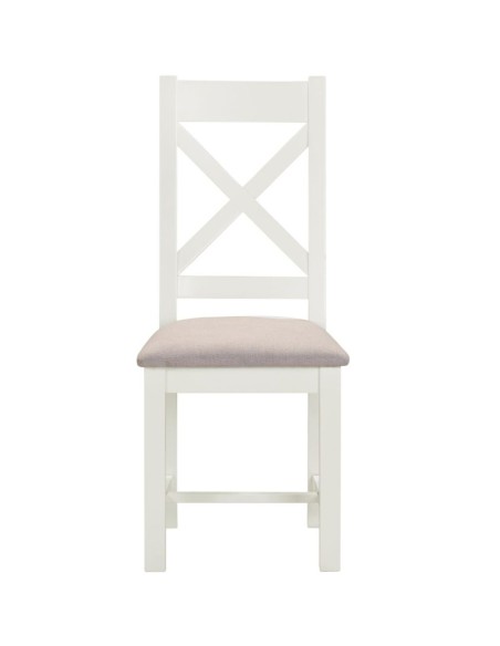 Windsor Cross Back Dining Chair - Ivory/Oat Fabric