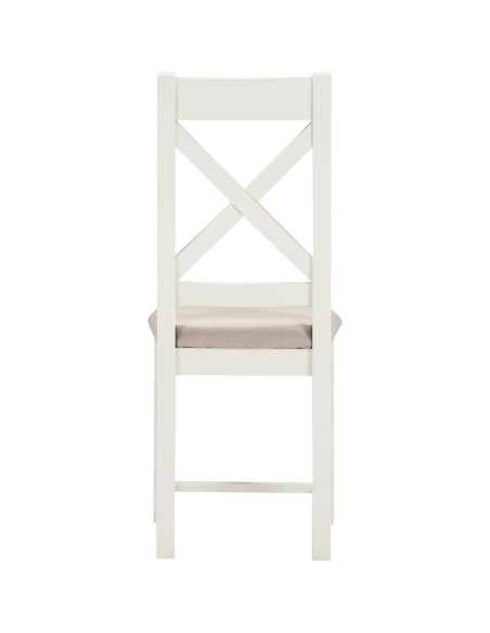 Windsor Cross Back Dining Chair - Ivory/Oat Fabric