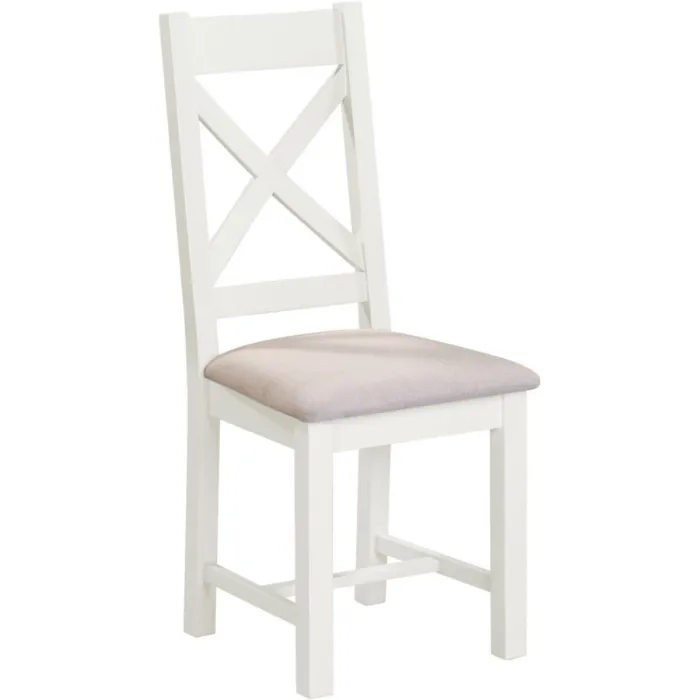 Windsor Cross Back Dining Chair - Ivory/Oat Fabric
