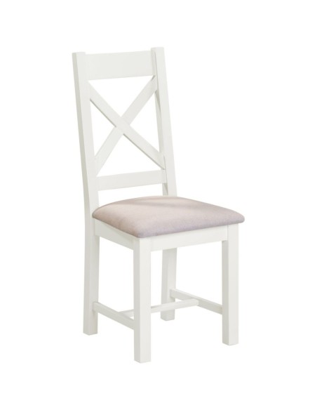 Windsor Cross Back Dining Chair - Ivory/Oat Fabric