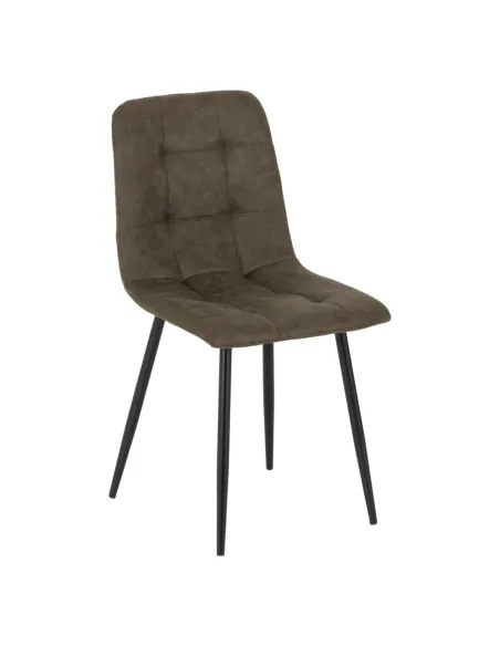 Fenton Dining Set (X6 Chairs) - White/Olive Green Suede Fabric