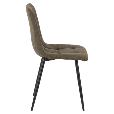 Fenton Dining Set (X6 Chairs) - White/Olive Green Suede Fabric