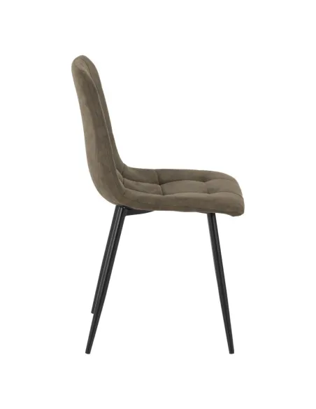 Fenton Dining Set (X6 Chairs) - White/Olive Green Suede Fabric