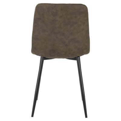 Fenton Dining Set (X6 Chairs) - White/Olive Green Suede Fabric