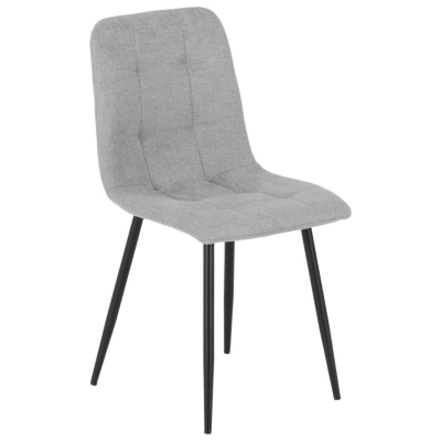 Fenton Dining Set (X6 Chairs) - White/Light Grey Fabric