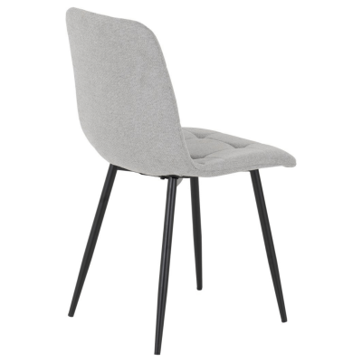 Fenton Dining Set (X6 Chairs) - White/Light Grey Fabric
