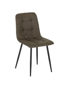 Fenton Dining Set (x4 Chairs) - White/Olive Green Suede Fabric 2