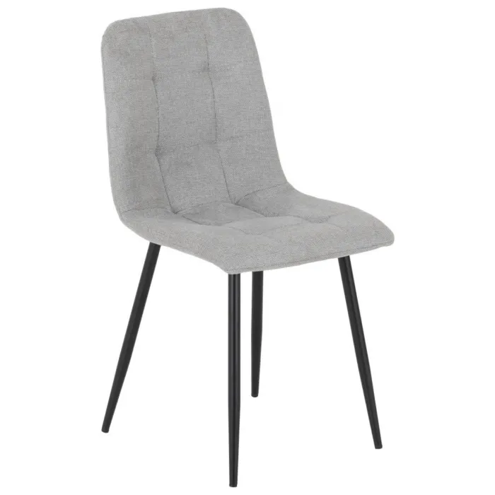 Fenton Dining Set (x4 Chairs) - White/Light Grey Fabric
